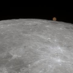 Mars Rises above the Lunar Limb