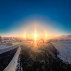 Sun Halo at Sixty-three Degrees North