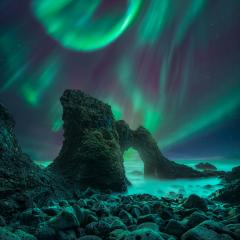Spiral Aurora over Iceland