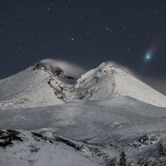 Comet ZTF over Mount Etna