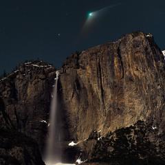 Comet ZTF over Yosemite Falls