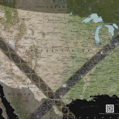 Map of Total Solar Eclipse Path in 2024 April