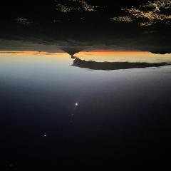 Venus, Moon, and the Smoking Mountain