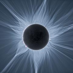 Detailed View of a Solar Eclipse Corona