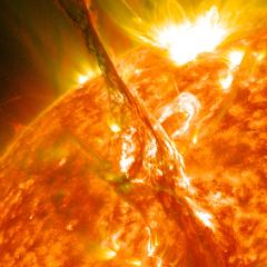 A Solar Filament Erupts