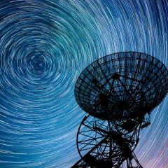 Star Trails over One Mile Radio Telescope