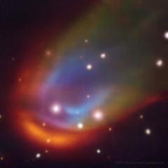 Unexplained Shocks Around a White Dwarf Star