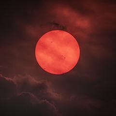 Red Sun through Wildfire Smoke