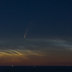 Comet NEOWISE Rising over the Adriatic Sea